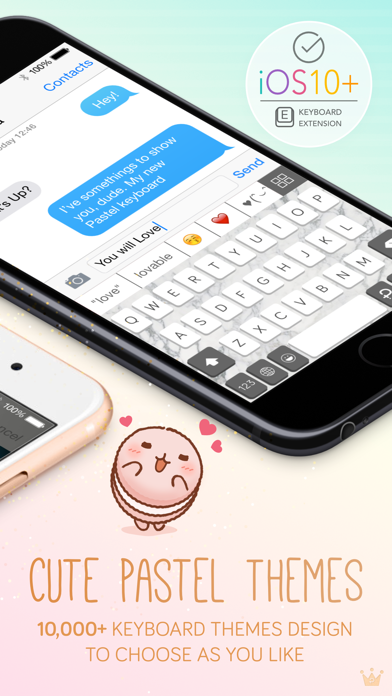 Pastel Keyboard Themes Extension - 100+ Cute Colorful Keyboard Skins Design Screenshot 2