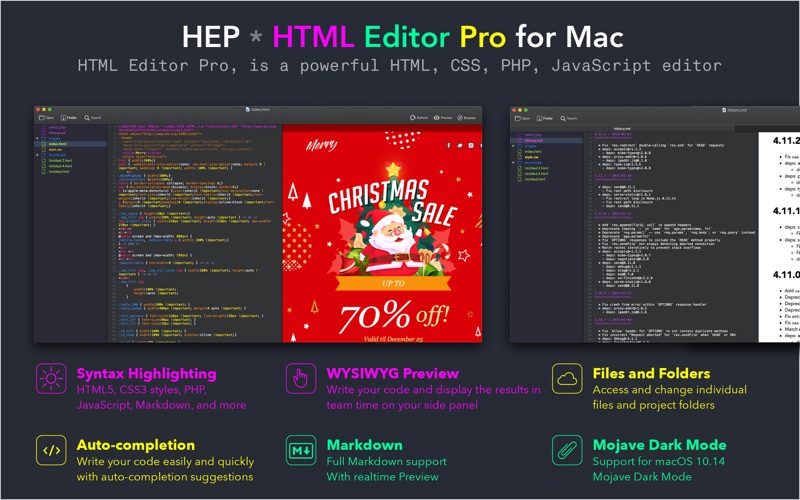 Скриншот №1 к Hep - Html Editor Pro для Mac