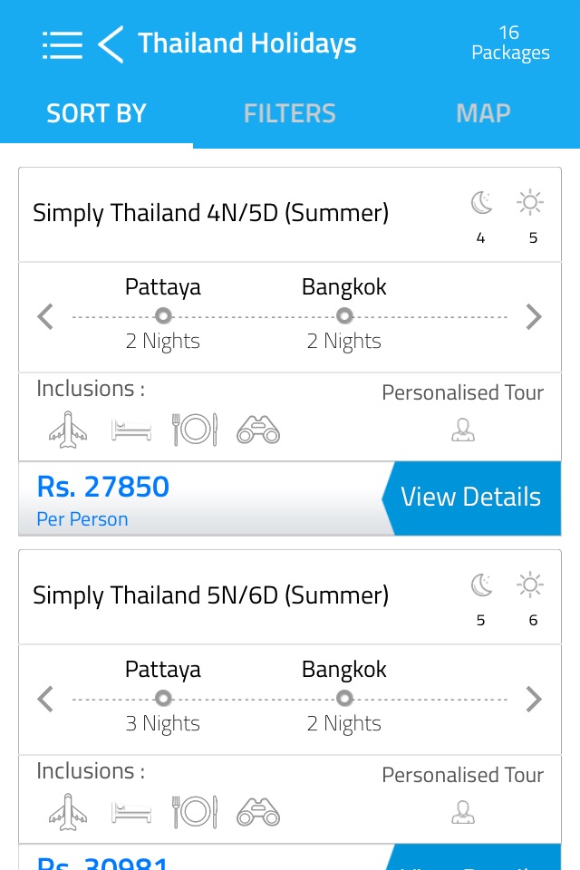 Thomas Cook India Holidays App screenshot 4