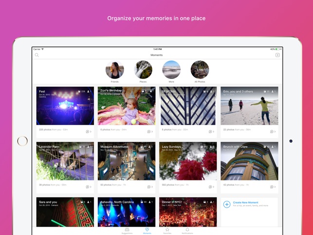 Moments–private shared albums Screenshot