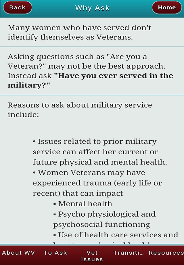 Caring4Women Veterans screenshot 3