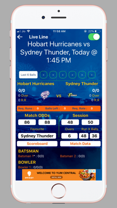 Cricket: Live Line &  Score screenshot 2