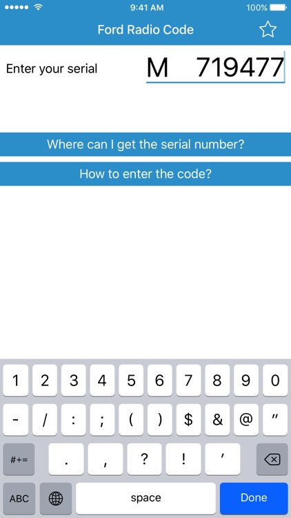 Radio Code for Ford M