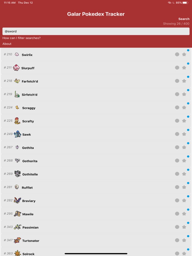 Galar Pokedex Tracker On The App Store