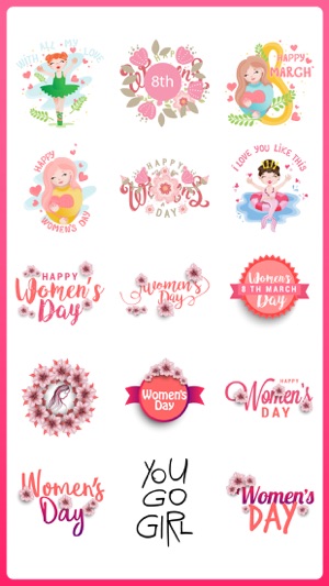 Women's Day Cards Stickers Emo(圖2)-速報App