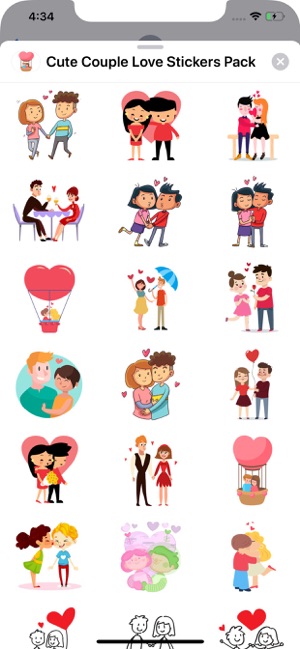 Cute Couple Love Stickers Pack(圖1)-速報App