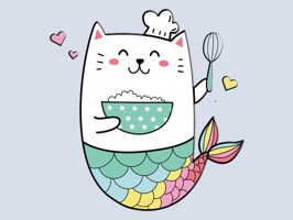 Unicorn Mermaid Cat Stickers