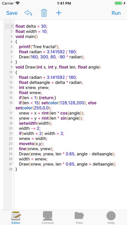 Nano C language interpreter screenshot-8