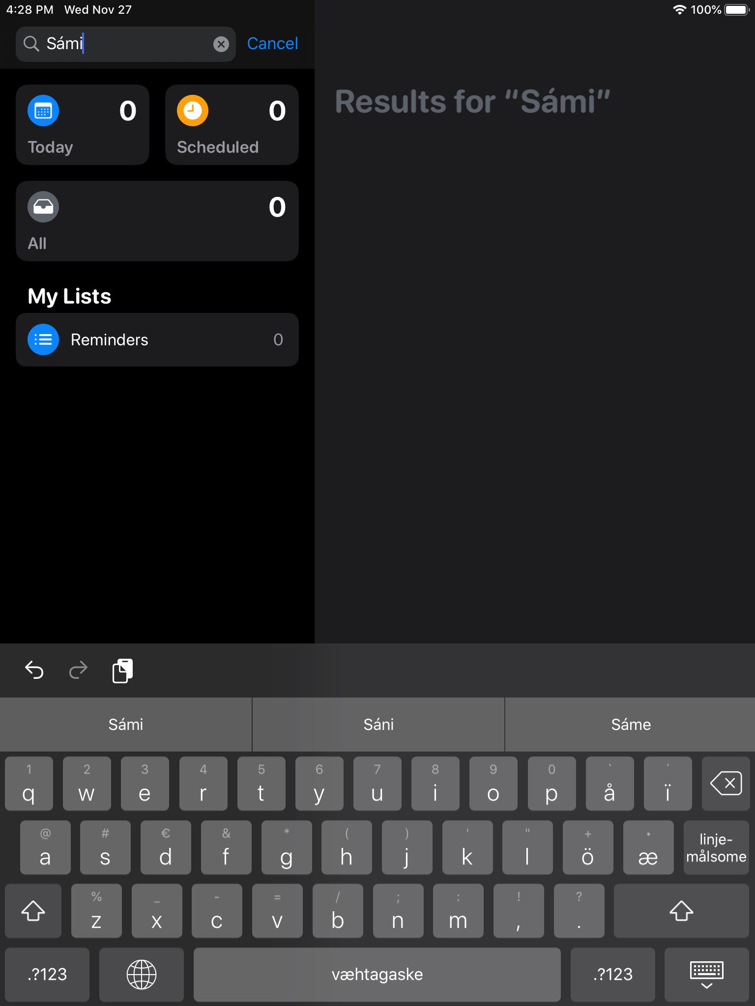Divvun-tastaturer screenshot 2