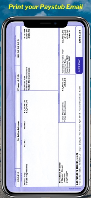 UK Payslip Paystub