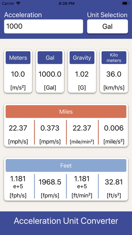 Acceleration Unit Converter screenshot-3