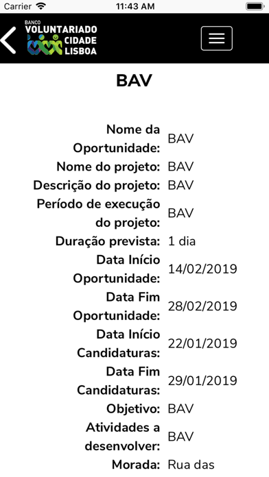 Banco Voluntariado Lisboa screenshot 2