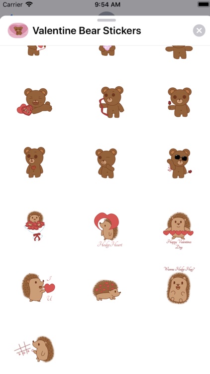 Valentine BearHug Stickers