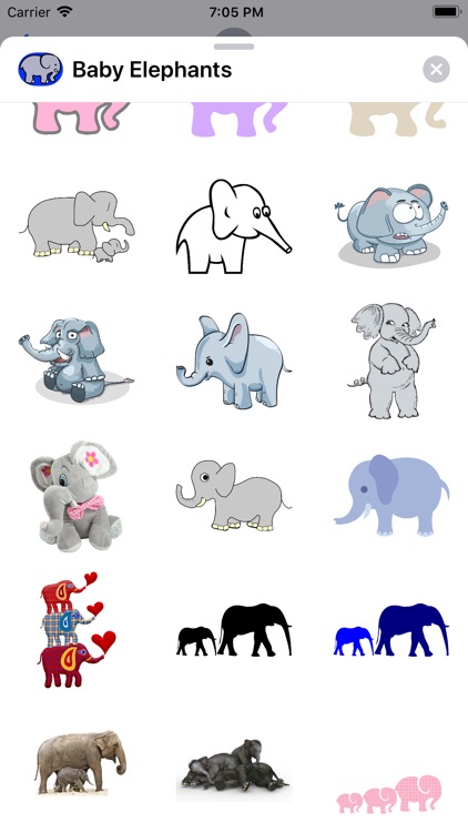 Little Baby  Elephant Stickers