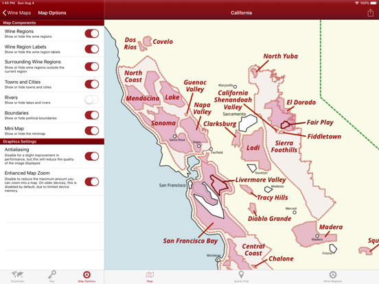 Wine Maps iPad captures décran
