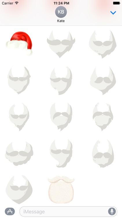 Santa Hat and Beard Stickers