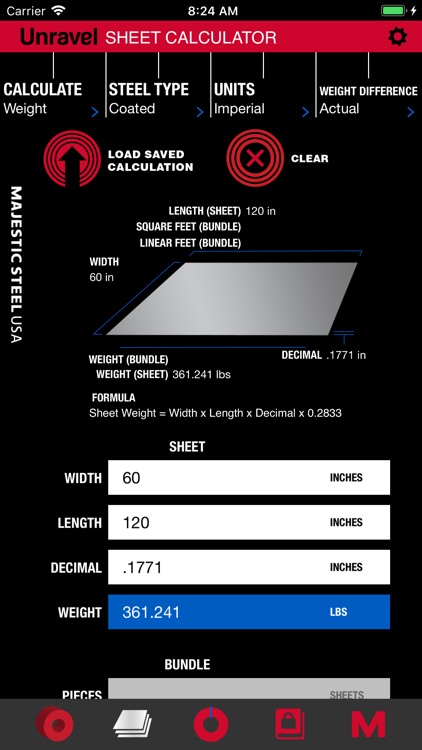 Unravel: Steel Calculator