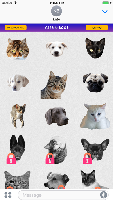 How to cancel & delete Cats and Dogs Stickers for Messages from iphone & ipad 2