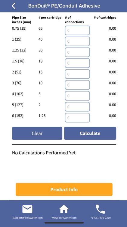 Polywater Product Calculators