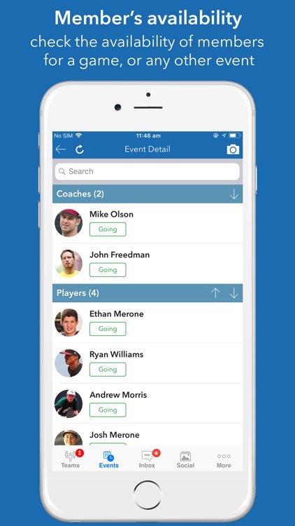 InstaTeam sports team manager screenshot-3