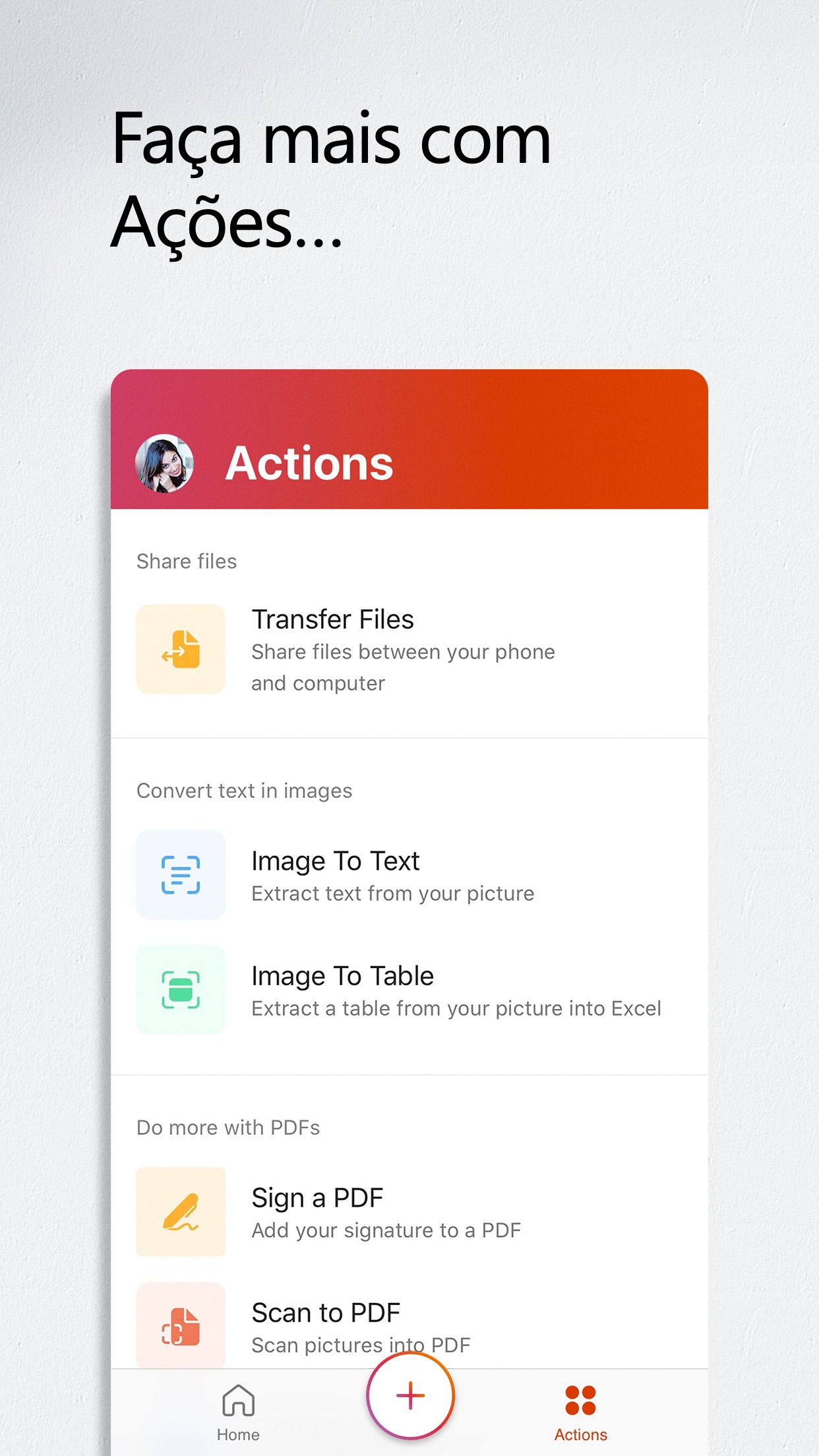 Screenshot do app Microsoft Office