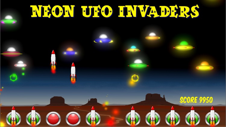 Neon UFO Invaders Pro screenshot-3