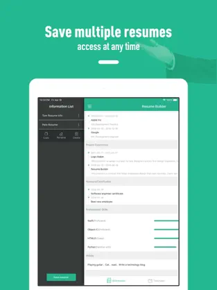 Captura de Pantalla 5 Currículum Vítae : resume iphone