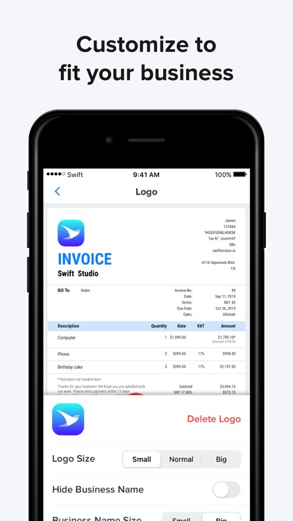 Swift Invoice, Invoice Maker,