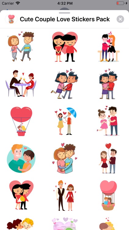 Cute Couple Love Stickers Pack