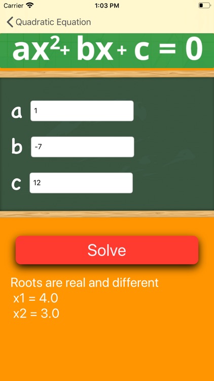 Quadratic Equation app screenshot-4