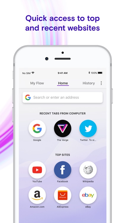 Opera Touch web browser screenshot-1