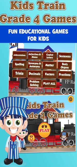 Kids Trains Fourth Grade Games