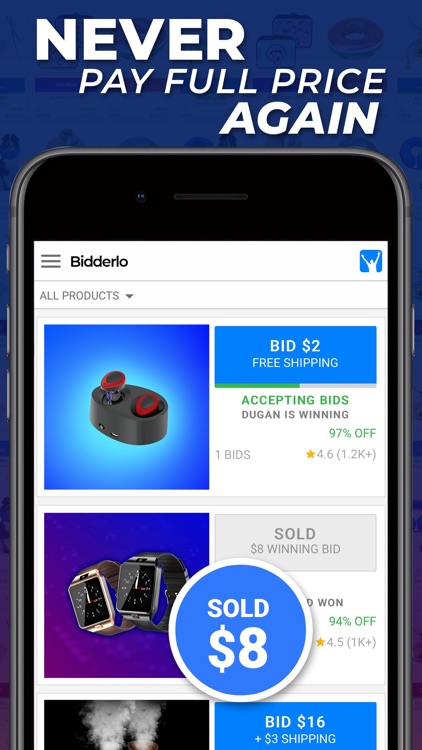 BIDDERLO: DEALS FROM $1