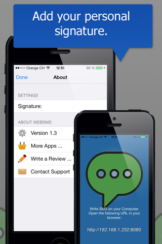 iWeb SMS - náhled