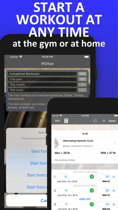 WOApp - Workout tracker screenshot 2