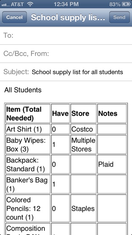 School Supply List screenshot-3