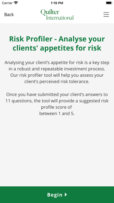 International Risk Profiler screenshot 2