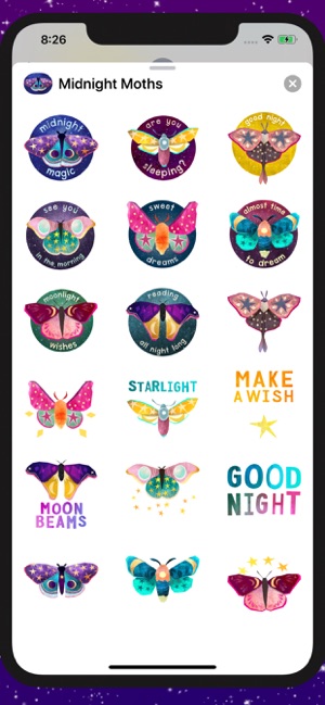 Midnight Moth Bedtime Stickers(圖4)-速報App