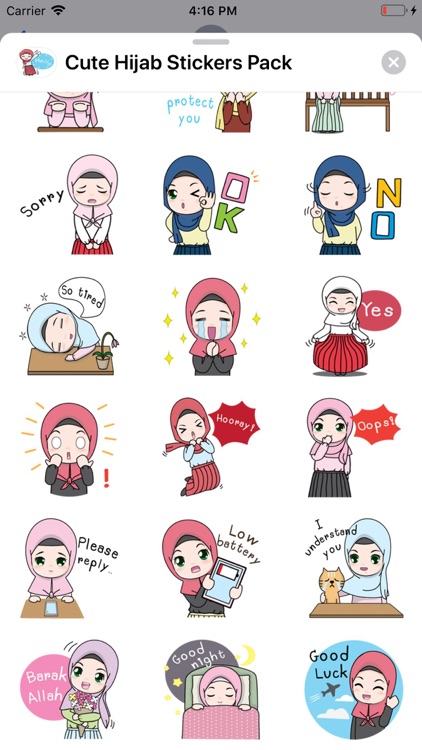 Cute Hijab Stickers Pack