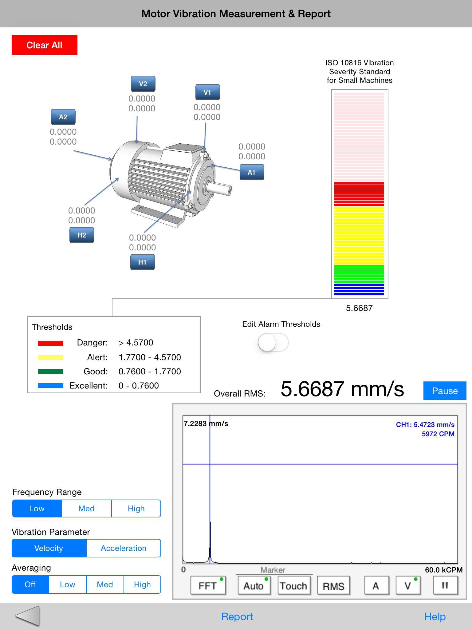 Motor Vibration Test screenshot 2