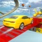 This new “Mega Ramp Car Stunts Game” will give you the ultimate joy of driving on impossible tracks and perform challenging car stunts