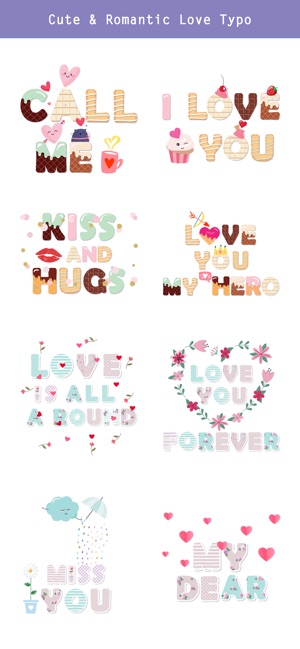 Cute Love Typography Lettering(圖3)-速報App