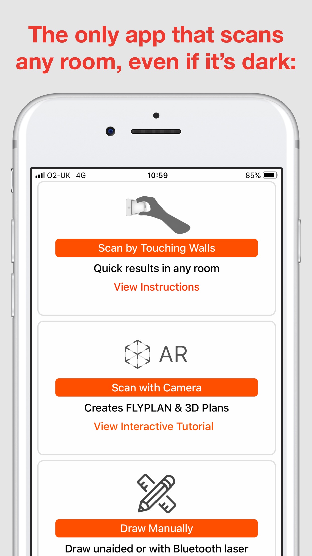 Screenshot do app RoomScan Pro