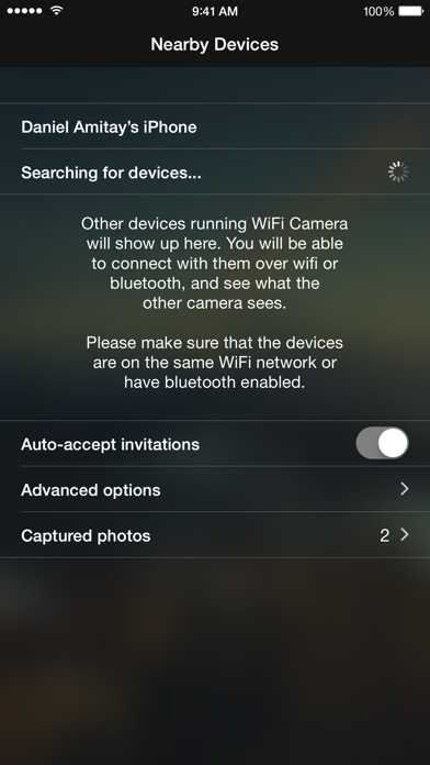 WiFi Camera - Wirelessly connect your iPhone/iPad cameras Screenshot 1