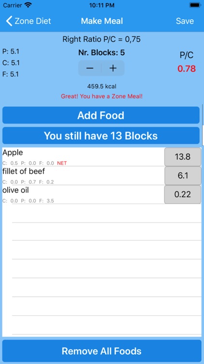 Zone Diet Simple screenshot-3