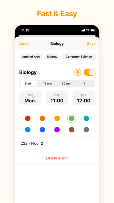 My Timetable - Quick & Simple screenshot 3