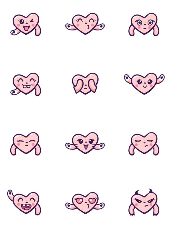 Adorable Heart Stickersのおすすめ画像1