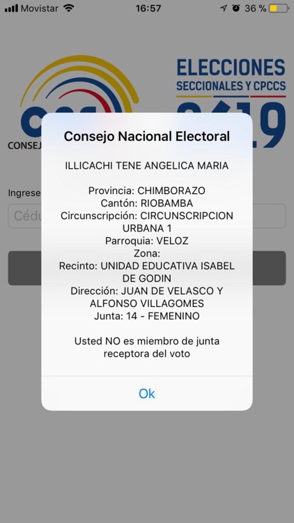 Ecuador - Lugar de Votación