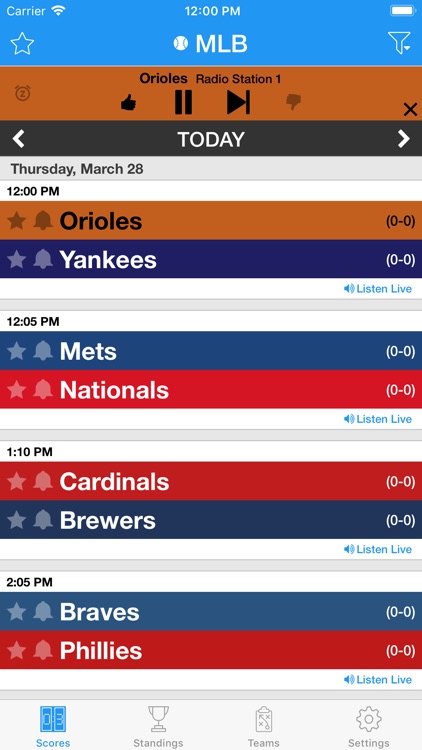 Pro Baseball Live Radio Stream