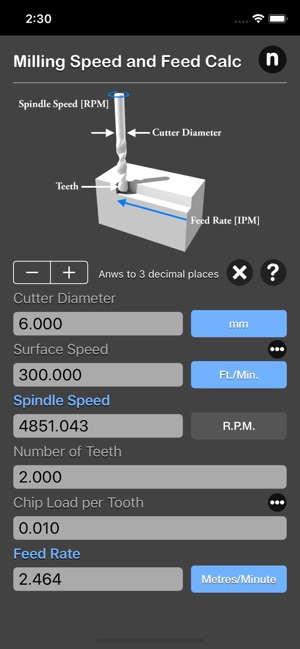 Milling Speed and Feed Calc(圖5)-速報App